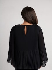 Live Unlimited Black Curve Pleated Top - Image 5 of 5