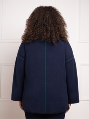 Live Unlimited Blue Tipped Mock Neck Jumper - Image 2 of 5
