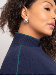 Live Unlimited Blue Tipped Mock Neck Jumper - Image 3 of 5