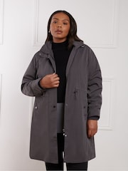 Live Unlimited Grey Curve Lightweight Hooded Raincoat - Image 1 of 6