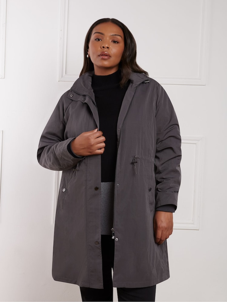 Live Unlimited Grey Curve Lightweight Hooded Raincoat - Image 1 of 6