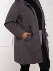 Live Unlimited Grey Curve Lightweight Hooded Raincoat - Image 3 of 6