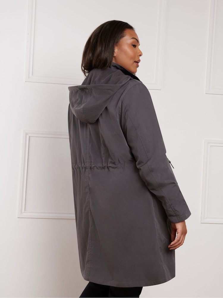 Live Unlimited Grey Curve Lightweight Hooded Raincoat - Image 6 of 6