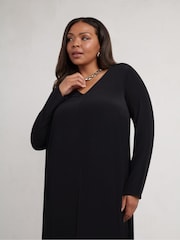 Live Unlimited Black Curve Long Sleeve Split Front Tunic - Image 3 of 5