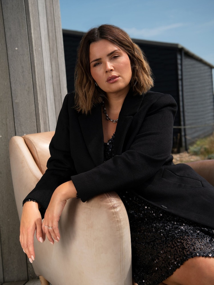 Live Unlimited Black Wool Blend Short tailored Coat - Image 2 of 6