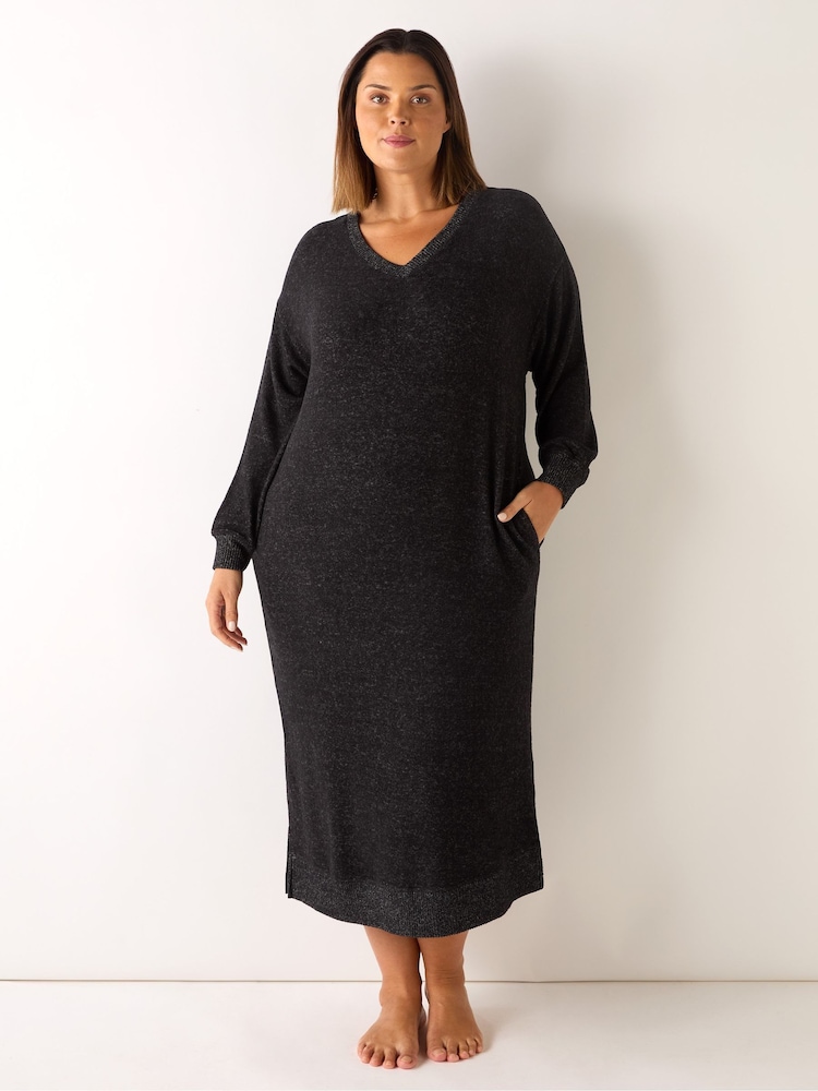 Live Unlimited Grey Supersoft Midi Dress - Image 3 of 3