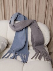 Live Unlimited Grey Curve Ombre Fluffy Scarf - Image 1 of 2