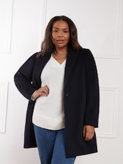 Live Unlimited Blue Wool Blend Short tailored Coat - Image 3 of 4