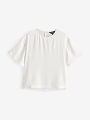 Weiß - Live Unlimited Curve Woven Crepe Elevated T-Shirt - Bild 1 von 1