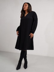 Live Unlimited Curve Petite Lace Detail Long Sleeve Dress - Image 1 of 6