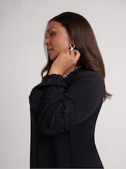 Live Unlimited Curve Petite Lace Detail Long Sleeve Dress - Image 2 of 6