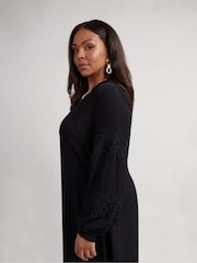 Live Unlimited Curve Petite Lace Detail Long Sleeve Dress - Image 3 of 6