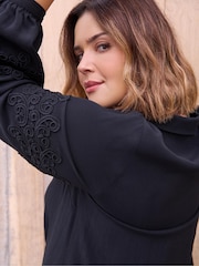 Live Unlimited Curve Petite Lace Detail Long Sleeve Dress - Image 6 of 6