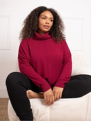 Live Unlimited Red Curve Roll Neck Jumper - Image 3 of 4
