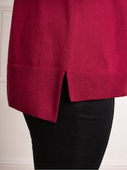 Live Unlimited Red Curve Roll Neck Jumper - Image 4 of 4