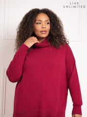 Live Unlimited Red Curve Roll Neck Jumper - Image 5 of 6