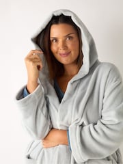 Live Unlimited Grey Curve Fluffy Dressing Gown - Image 1 of 2
