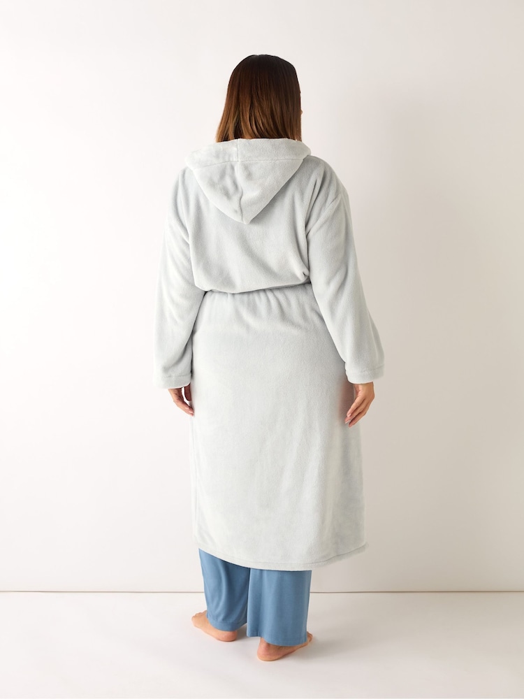 Live Unlimited Grey Curve Fluffy Dressing Gown - Image 2 of 2