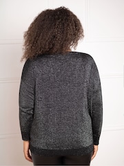 Live Unlimited Black Curve Metallic Wrap Jumper - Image 2 of 4