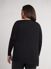 Live Unlimited Curve Petite Jersey Asymmetric Chiffon Hem Top - Image 5 of 5