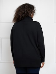 Live Unlimited Black Curve Roll Neck Jumper - Image 2 of 4