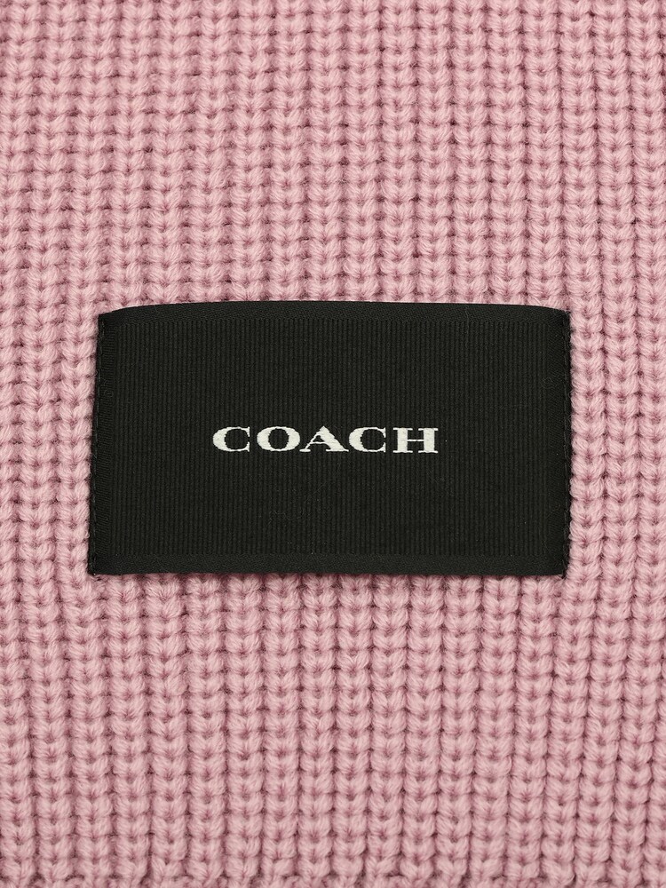 COACH Red Woven Patch Knit Scarf - Image 4 of 4 COACH Red Woven Patch Knit Scarf - Image 4 of 4
