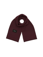 COACH Red Woven Patch Knit Scarf - Image 1 of 3