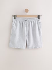 Grey Linen Rich Drawstring Waist Shorts - Image 6 of 10
