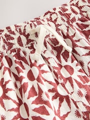 Red Sun Printed 100% Cotton Drawstring Waist Shorts - Image 6 of 8