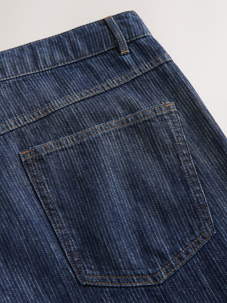 Blue 100% Cotton  Stripe Denim Shorts - Image 8 of 8