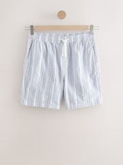 Blue/White 100% Cotton Drawstring Waist Stripe Shorts - Image 7 of 10