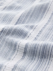 Blue/White 100% Cotton Drawstring Waist Stripe Shorts - Image 8 of 10