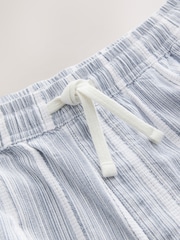 Blue/White 100% Cotton Drawstring Waist Stripe Shorts - Image 9 of 10