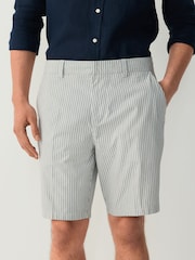 White/Blue Stripe Chino Shorts - Image 1 of 9