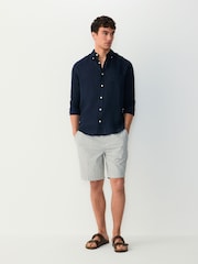 White/Blue Stripe Chino Shorts - Image 4 of 9