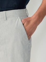 White/Blue Stripe Chino Shorts - Image 5 of 9