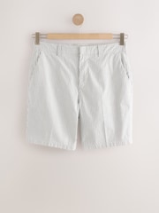 White/Blue Stripe Chino Shorts - Image 6 of 9