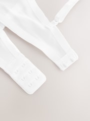 White Non Pad Balcony Invisible Bonded Mesh Baclony Bra - Image 8 of 8