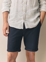 Navy Signature Silk Blend Chino Shorts - Image 1 of 12