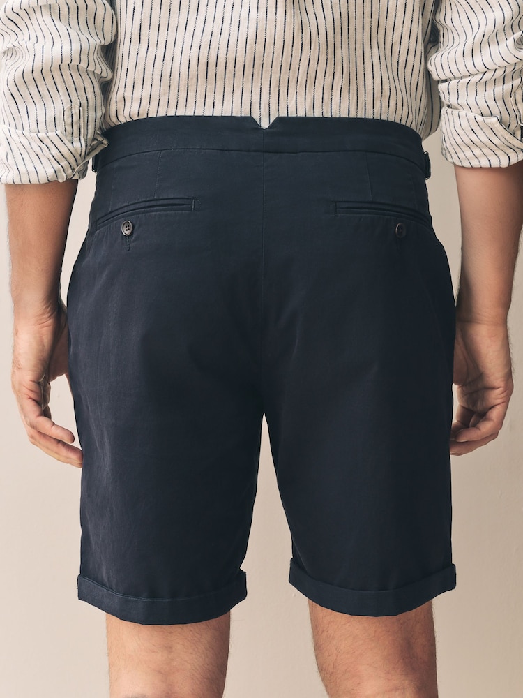 Navy Signature Silk Blend Chino Shorts - Image 2 of 12