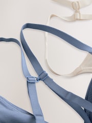 Синий/бежевый - Хлопковые треугольные бюстгальтеры с логотипом Ultimate Comfort 2 Pack - Изображение 11 из 11