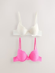 Pink/Cream Lace Bras 2 Pack - Image 8 of 11