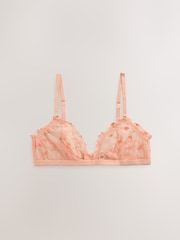 Orange Peach Embroidery Non Pad Bralette - Image 1 of 8