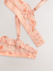 Orange Peach Embroidery Non Pad Bralette - Image 3 of 8