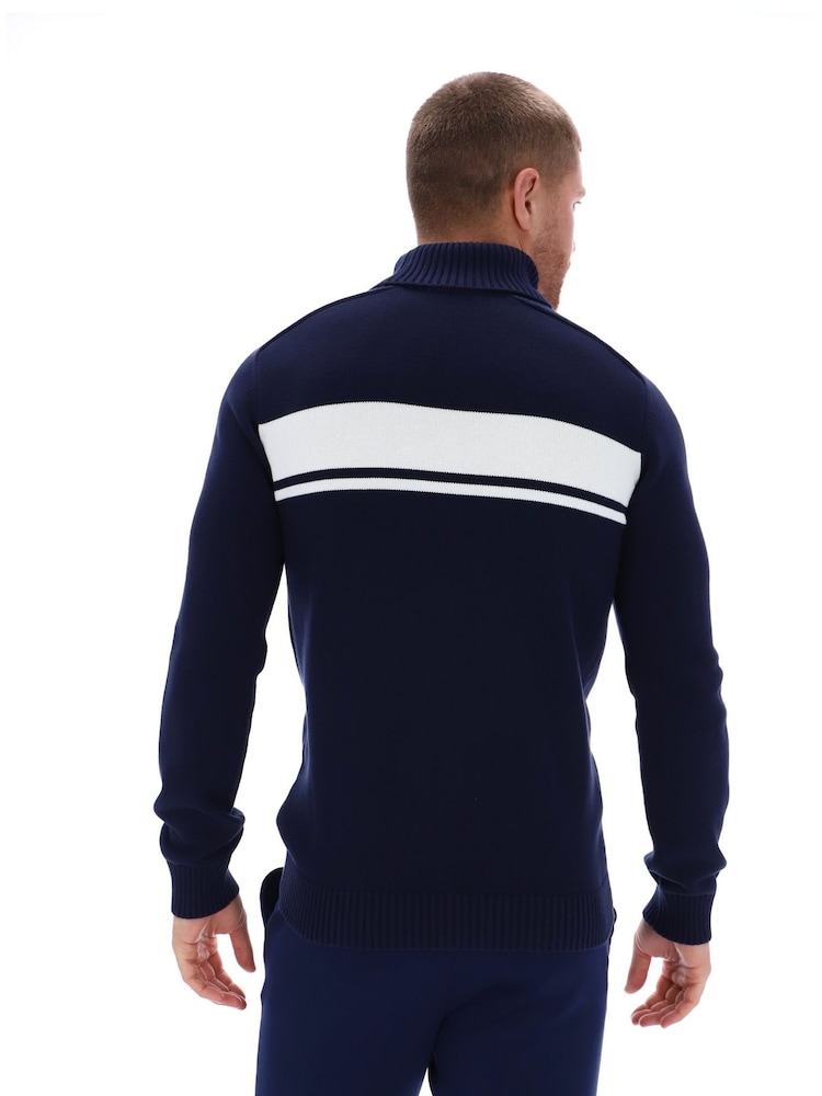 Sergio Tacchini Blue Damarindo Knitted Turtle Neck 100% Cotton Jumper - Image 2 of 3 Sergio Tacchini Blue Damarindo Knitted Turtle Neck 100% Cotton Jumper - Image 2 of 3