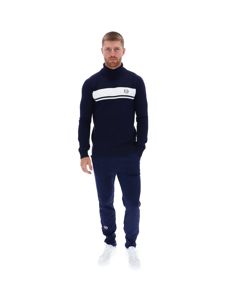 Sergio Tacchini Blue Damarindo Knitted Turtle Neck 100% Cotton Jumper - Image 3 of 3