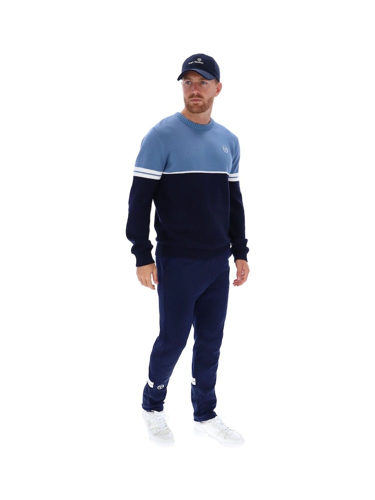 Sergio Tacchini Blue Orion Knit Knitted Crew 100% Cotton Jumper - Image 3 of 3