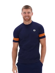 Sergio Tacchini Blue Grello Crew 100% Cotton T-Shirt - Image 1 of 3
