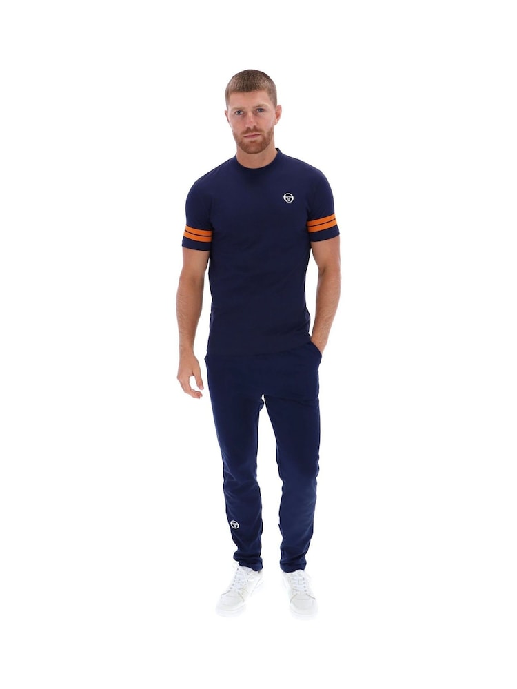 Sergio Tacchini Blue Grello Crew 100% Cotton T-Shirt - Image 3 of 3 Sergio Tacchini Blue Grello Crew 100% Cotton T-Shirt - Image 3 of 3