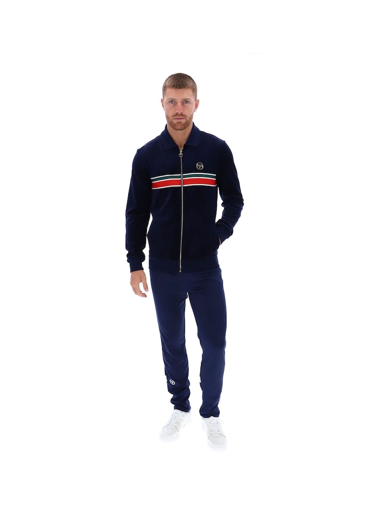 Sergio Tacchini Blue Spencer Track Velour Top - Image 3 of 3